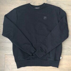 Fila Casual Lg Slv Crew Nk Athletic Cotton Fleece Sweatshirt Top Black Sz XS